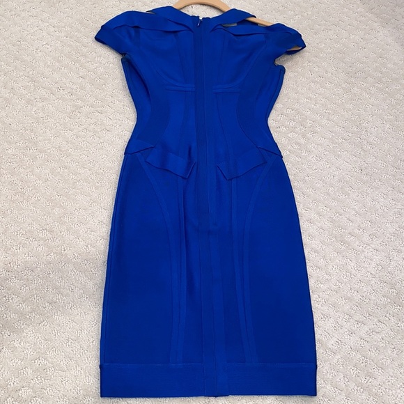 Herve Leger Royal Blue Square Neckline Bodycon dress XXS - Picture 9 of 16